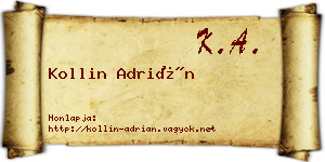 Kollin Adrián névjegykártya