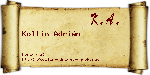 Kollin Adrián névjegykártya